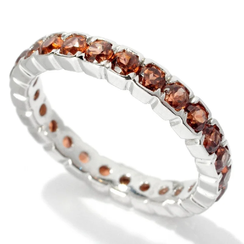 Moonstone Gemstone Rings in Silver - Plated Copper with a Celtic - Inspired Pattern for a Mystical VibeSterling Silver 2.72ctw Brown Zircon Eternity Band Ring