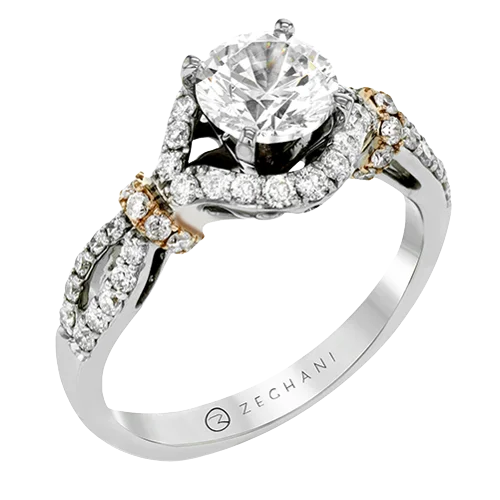 Men's Topaz Engagement Rings in 10K Gold with a Channel - Set Diamond BandZR1446 Engagement Ring in 14k Gold with Diamonds