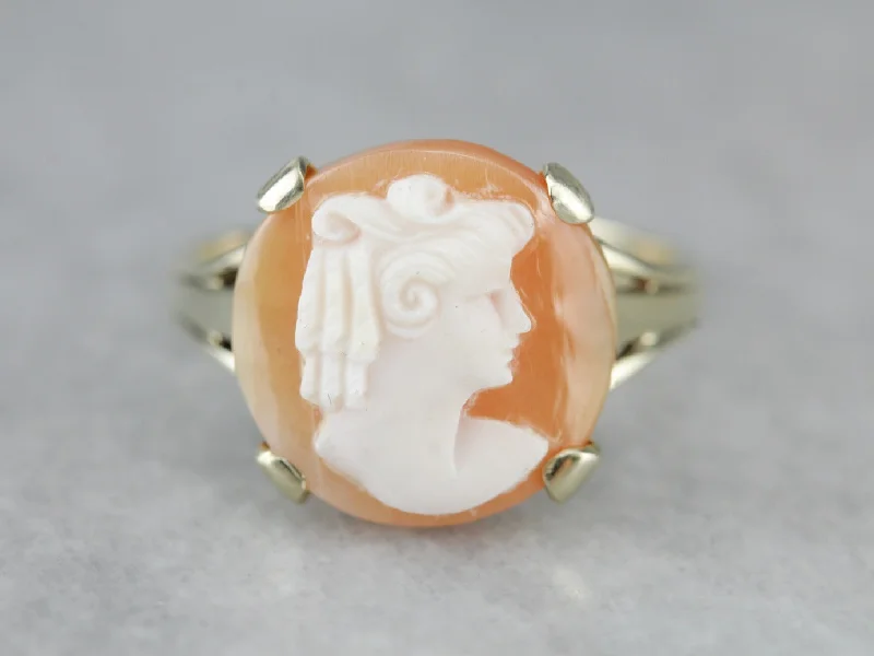 Topaz Gemstone Rings in 10K Gold with a Channel - Set Design for a Contemporary and Durable OptionVintage Cameo Cocktail Ring