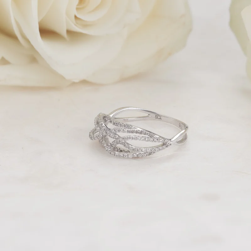 Infinity - Symbol Wedding Bands in Rose Gold with Small Diamonds for a Romantic and Symbolic Gesture9K White Gold Diamond 3D Delicate Weave Ring 0.45tdw