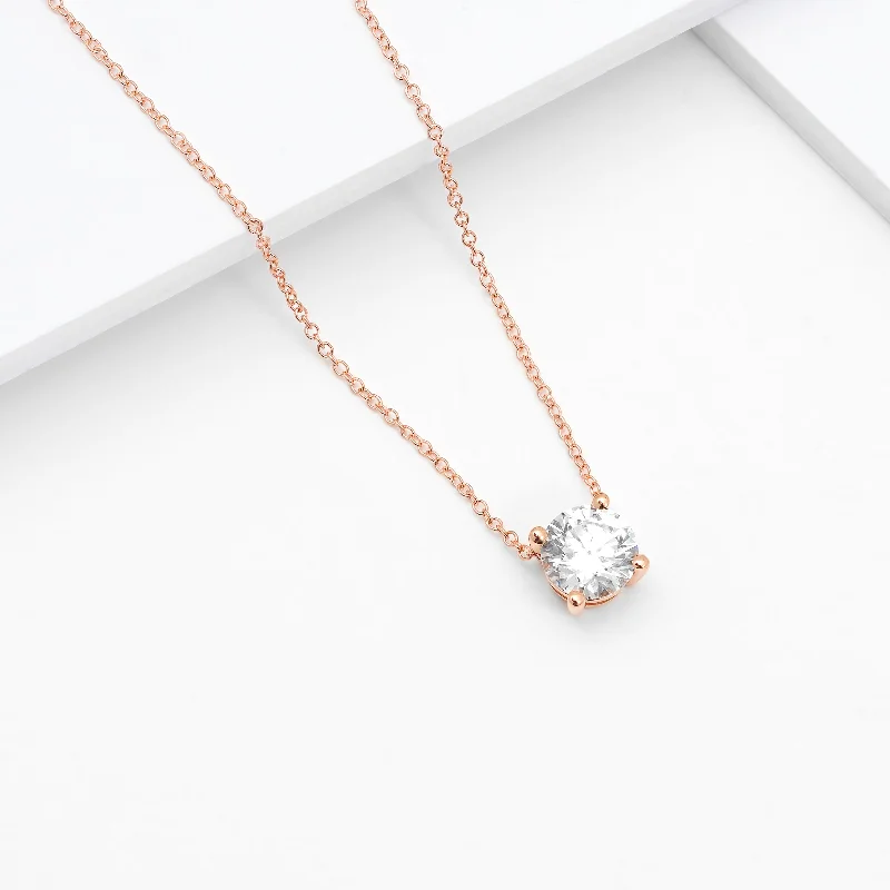 Sapphire - and - Diamond - Accented Wedding Bands in Platinum for a Royal and Sophisticated Look18K Rose Gold Round Brilliant Lab Diamond Solitaire Slider Pendant 1.0ct