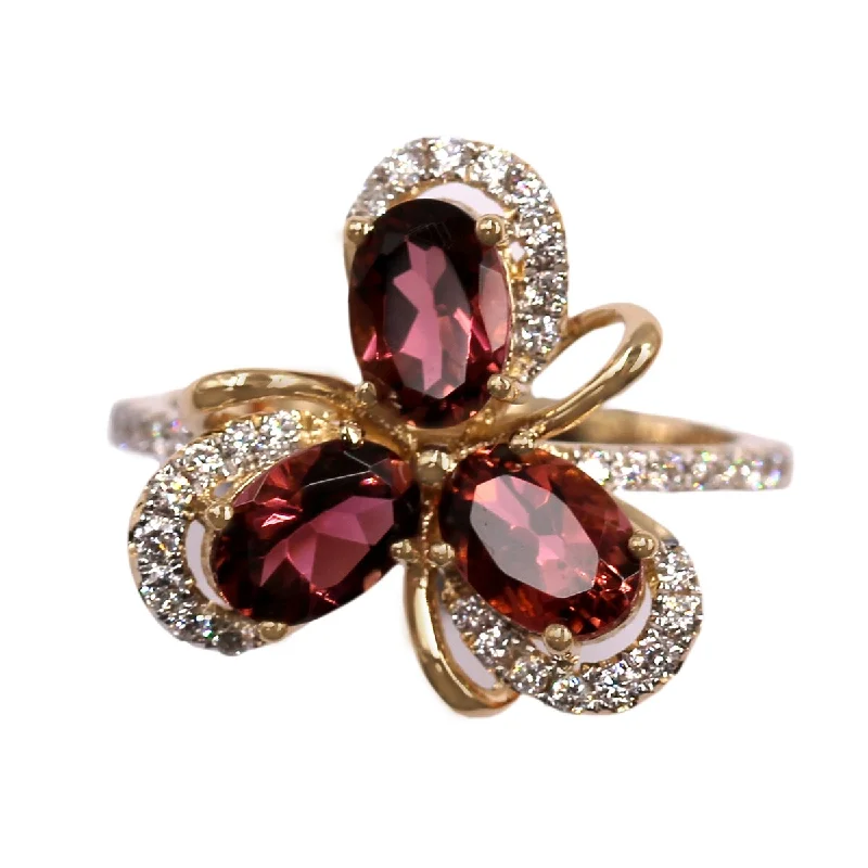 Jasper Gemstone Rings in 18K Gold Vermeil with a Matte Finish for a Subtle and Elegant Look14KT Yellow Gold Pink Tourmaline, Diamond Ring