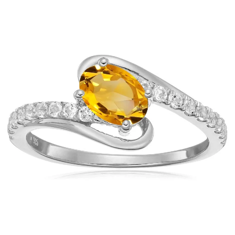 Ruby Gemstone Rings in 14K Yellow Gold with a Solitaire Setting for a Classic and Bold Statement925 Sterling Silver Citrine and White Topaz Ring