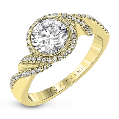 Men's Topaz Engagement Rings in 10K Gold with a Channel - Set Diamond BandZR1508 Engagement Ring in 14k Gold with Diamonds