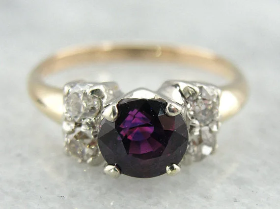 Emerald Gemstone Rings Set in Platinum with Filigree Work for a Vintage - Inspired LookRare Purple and Red Tone Sapphire Ring