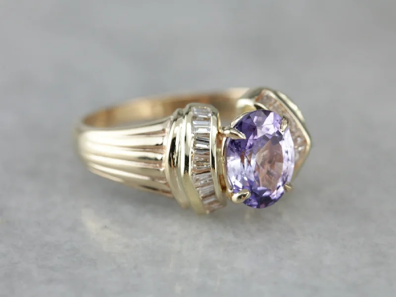 Jasper Gemstone Rings in 18K Gold Vermeil with a Matte Finish for a Subtle and Elegant LookModern Purple Sapphire Statement Ring