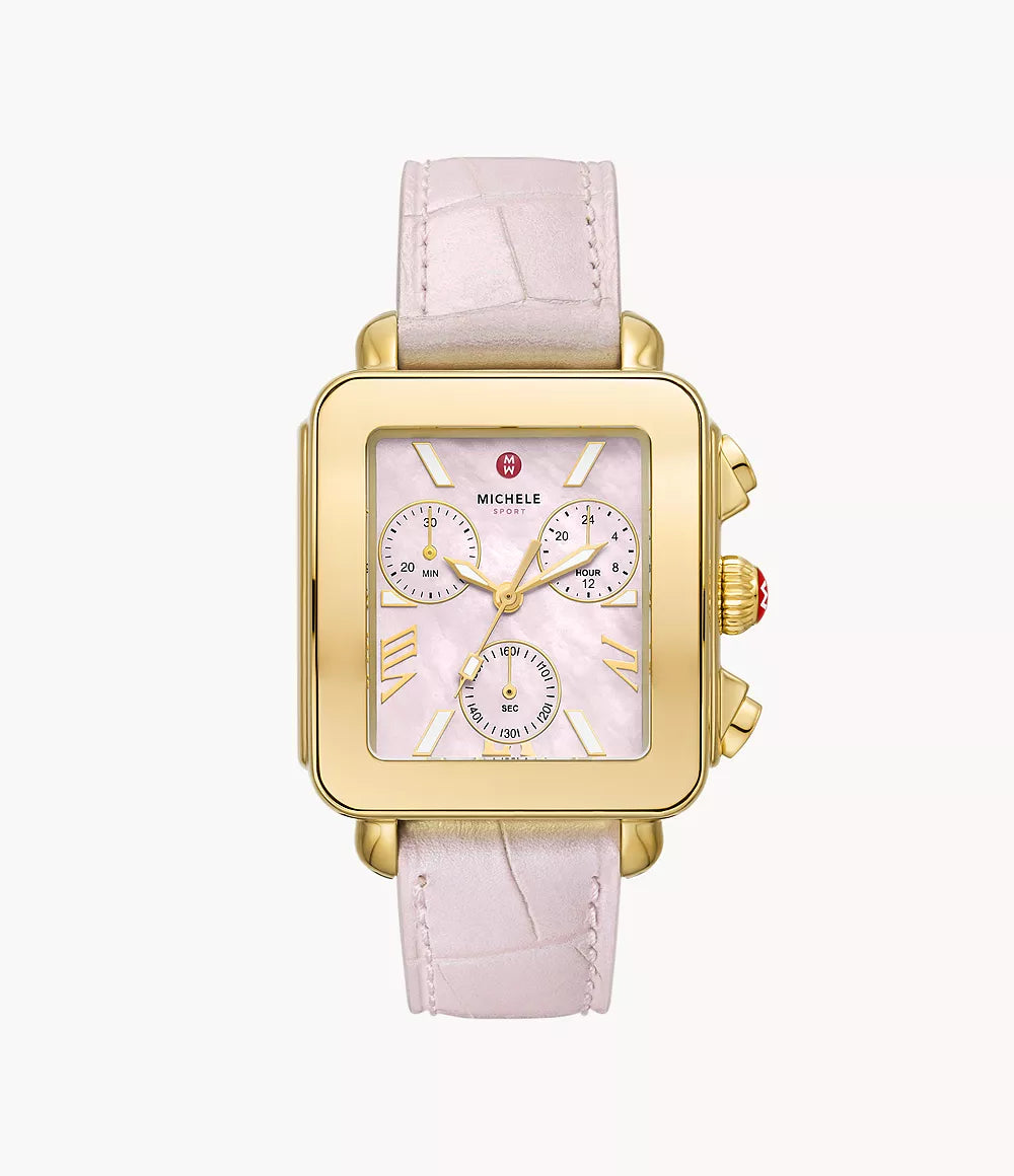 Men's Tourmaline Engagement Rings in 18K Two - Tone Gold with a Floral - Inspired SettingDeco Sport Chronograph Gold-Plated Pink Leather Watch MWW06K000068