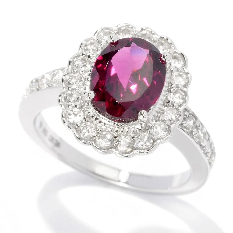 Alexandrite Gemstone Rings in Platinum with a Hidden Halo for a Rare and Luxurious PieceSterling Silver 2.77Ctw Rhodolite Garnet W/Accents Ring