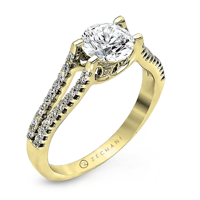 Men's Diamond Engagement Rings with Platinum Band and Halo Setting for a Luxury ProposalZR108 Engagement Ring in 14k Gold with Diamonds