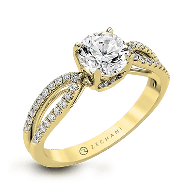 Men's Emerald Engagement Rings with 14K Yellow Gold and Vintage - Style FiligreeZR738 Engagement Ring in 14k Gold with Diamonds