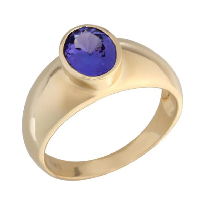 Citrine Gemstone Rings in Stainless Steel with a Stackable Design for a Trendy Everyday Wear14K Gold Tanzanite Bezel Set Ring