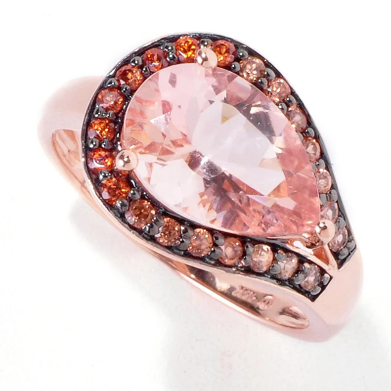 Sapphire Gemstone Rings in 18K White Gold with Diamond Accents for an Elegant Engagement14Kt Rose Gold Morganite and Brown Zircon Ring