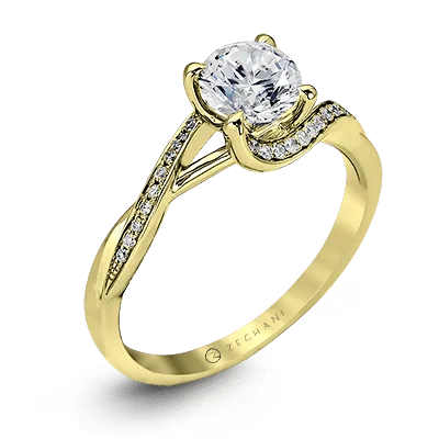 Men's Tourmaline Engagement Rings in 18K Two - Tone Gold with a Floral - Inspired SettingZR560 Engagement Ring in 14k Gold with Diamonds