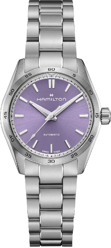 Art Deco - Inspired Wedding Bands with Geometric Patterns in Platinum for a Retro and Glamorous StyleHamilton Jazzmaster Performer Automatic Lavender