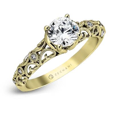 Men's Diamond Engagement Rings with Platinum Band and Halo Setting for a Luxury ProposalZR915 Engagement Ring in 14k Gold with Diamonds