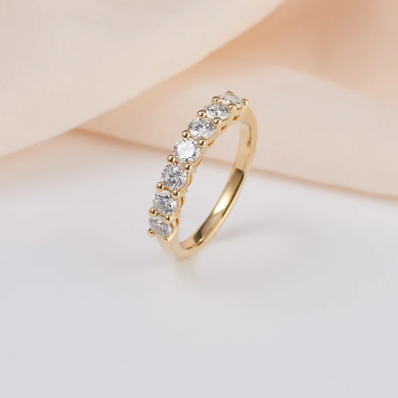 Rose Gold - Plated Engagement and Wedding Band Sets with a Halo of Cubic Zirconia for a Glamorous and Affordable Look18K Yellow Gold Round Brilliant Diamond Claw Set Wedder or Eternity Ring 1.0tdw