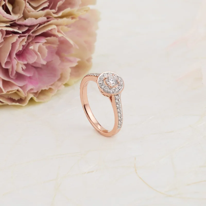 Sapphire - and - Diamond - Accented Wedding Bands in Platinum for a Royal and Sophisticated Look9K Rose Gold Round Brilliant Diamond Bead-Set Halo Engagement Ring 0.53tdw