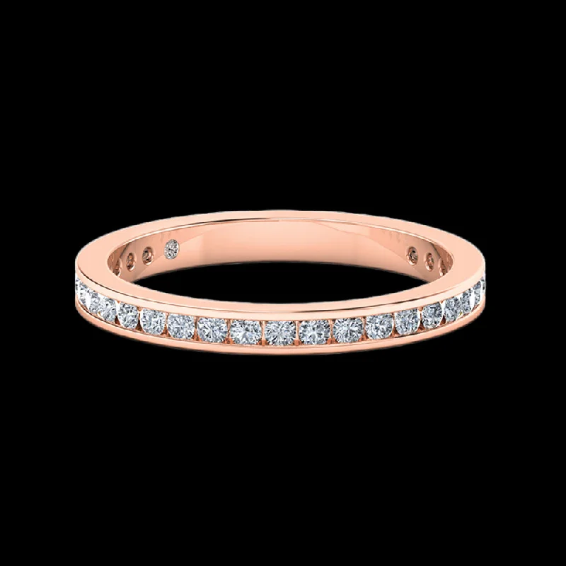 Stackable Wedding Bands in Sterling Silver with Enamel Inlays for a Colorful and Versatile OptionMonica - 3/4 Eternity