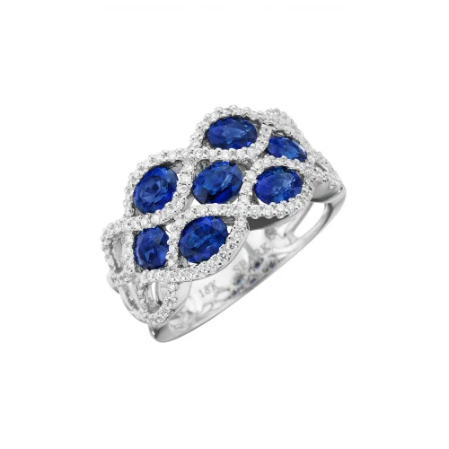 Men's Tanzanite Engagement Rings in Palladium with a Three - Stone ArrangementSpark Creations Classic Color Ring R 5690-S