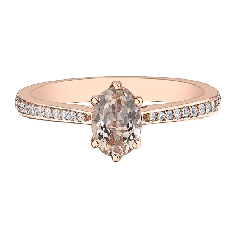 Men's Opal Engagement Rings in 10K Gold with a Milgrain - Trimmed BandStunning Morganite and Diamond Ring