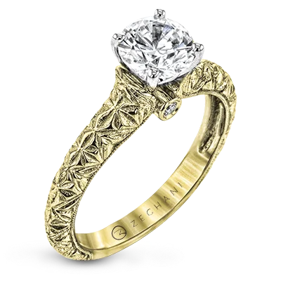 Men's Citrine Engagement Rings in Stainless Steel with a Stackable Band DesignZR1781 Engagement Ring in 14k Gold with Diamonds