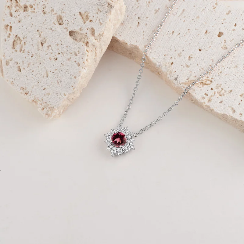 Moissanite - Set Wedding Bands in Yellow Gold for a Sparkling and Ethical Alternative to Diamonds9K White Gold Rhodolite and Diamond Halo Vintage Pendant 0.37tdw