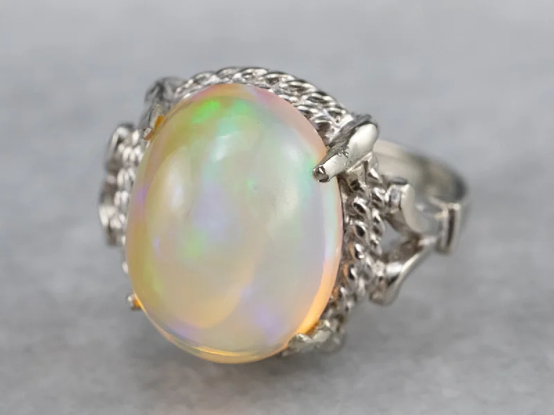 Ruby Gemstone Rings in 14K Yellow Gold with a Solitaire Setting for a Classic and Bold StatementWhite Gold Ethiopian Opal Ladies Cocktail Ring