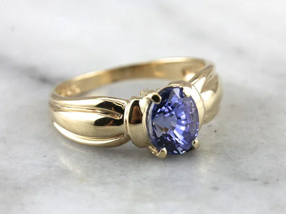 Ruby Gemstone Rings in 14K Yellow Gold with a Solitaire Setting for a Classic and Bold StatementModern Natural Light Blue Sapphire Solitaire