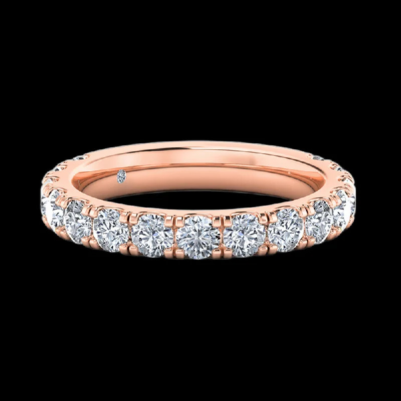 Infinity - Symbol Wedding Bands in Rose Gold with Small Diamonds for a Romantic and Symbolic GestureHadley - 3/4 Eternity