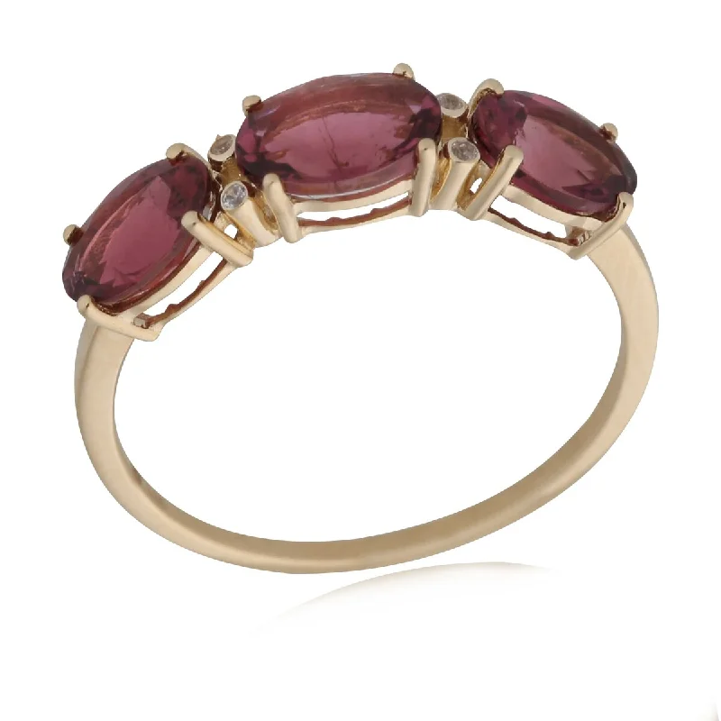 Jasper Gemstone Rings in 18K Gold Vermeil with a Matte Finish for a Subtle and Elegant Look14Kt Yellow Gold Pink Tourmaline and White Natural Zircon 3-Stone Ring