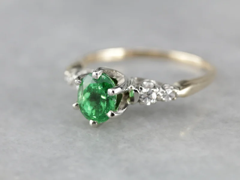 Topaz Gemstone Rings in 10K Gold with a Channel - Set Design for a Contemporary and Durable OptionStunning Vintage Tsavorite Garnet Anniversary Ring