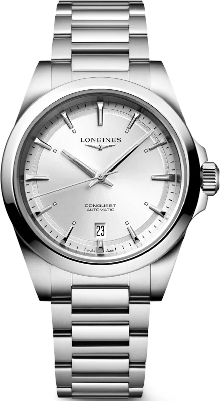 Stackable Wedding Bands in Sterling Silver with Enamel Inlays for a Colorful and Versatile OptionLongines Conquest Mens