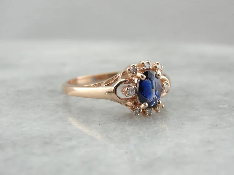 Lapis Lazuli Gemstone Rings in Sterling Silver with a Star - Shaped Setting for a Celestial - Inspired PieceThe Sybil Ring in Rose Gold and Sapphire