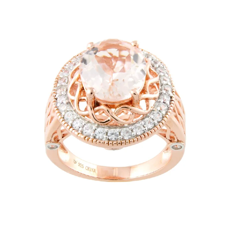 Citrine Gemstone Rings in Stainless Steel with a Stackable Design for a Trendy Everyday WearSterling Silver 4 1/10ct Oval Morganite White Zircon Halo Ring