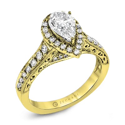 Men's Topaz Engagement Rings in 10K Gold with a Channel - Set Diamond BandZR1383 Engagement Ring in 14k Gold with Diamonds