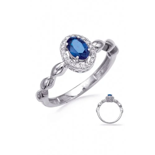 Men's Aquamarine Engagement Rings in 9K Gold with a Bezel - Set StoneS. Kashi & Sons Sapphire Fashion Ring C5847-SWG