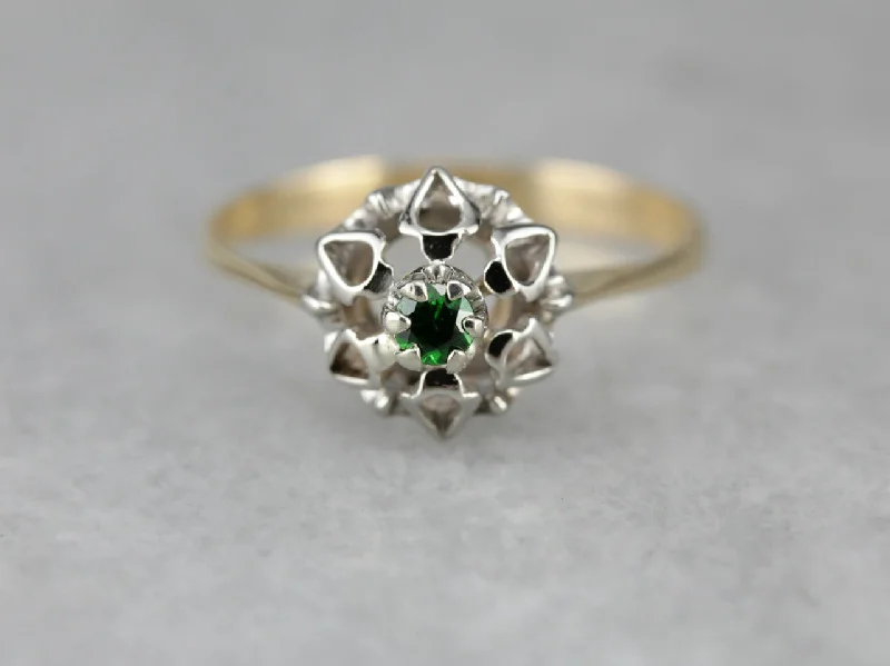 Ruby Gemstone Rings in 14K Yellow Gold with a Solitaire Setting for a Classic and Bold StatementDemantoid Garnet Starburst Solitaire Ring