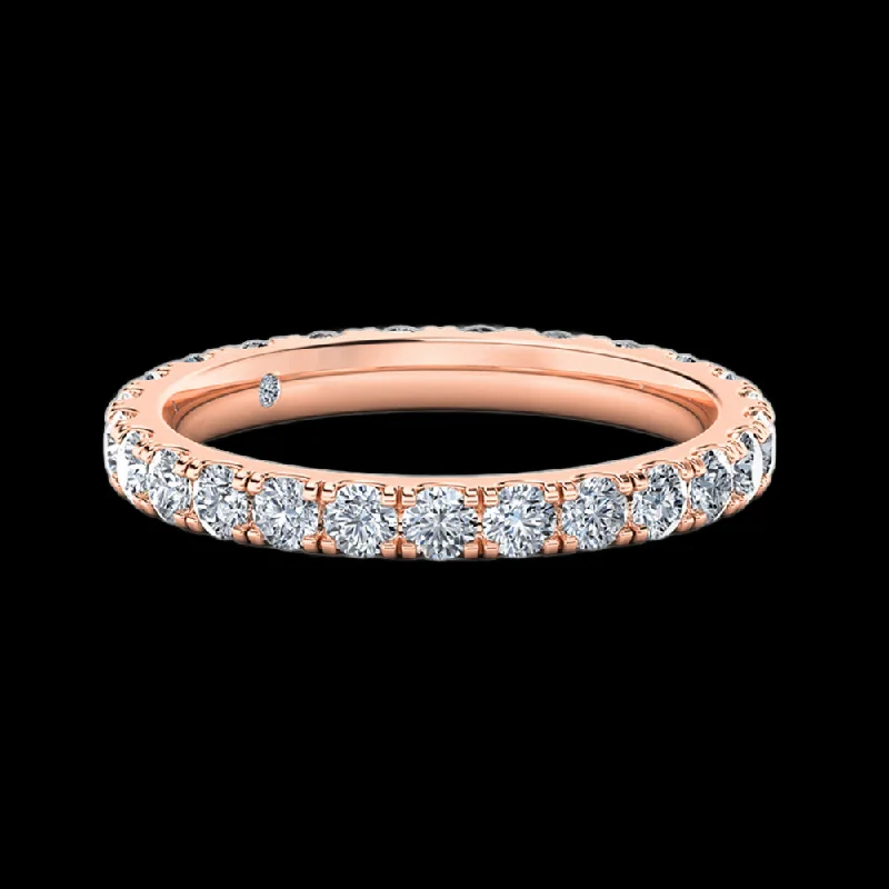 Rose Gold - Plated Engagement and Wedding Band Sets with a Halo of Cubic Zirconia for a Glamorous and Affordable LookEstelle - Full Eternity