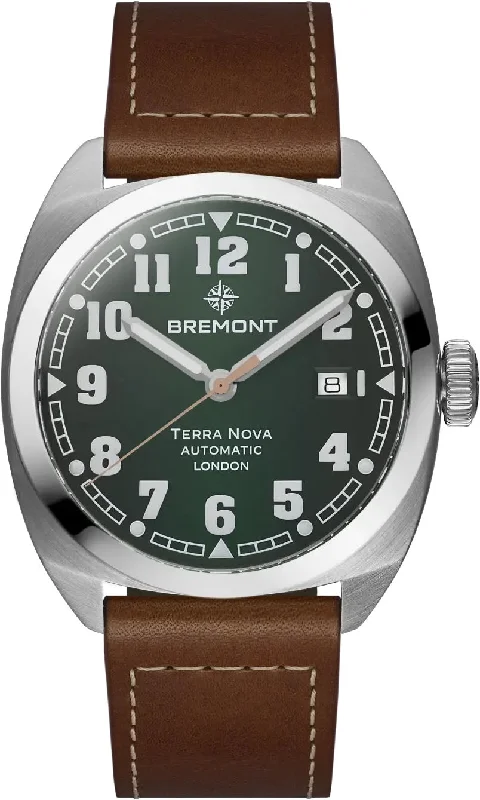 Adjustable - Fit Wedding Bands in Gold - Plated Metal for a Comfortable and Custom - Fitting OptionBremont Terra Nova 40.5 Date Green Leather