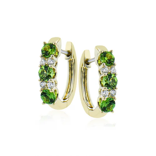 Men's Tourmaline Engagement Rings in 18K Two - Tone Gold with a Floral - Inspired SettingZeghani Earrings Ze728-y