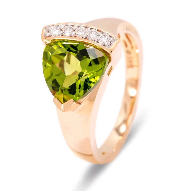 Alexandrite Gemstone Rings in Platinum with a Hidden Halo for a Rare and Luxurious Piece14k Yellow Gold Peridot With Diamond Ring