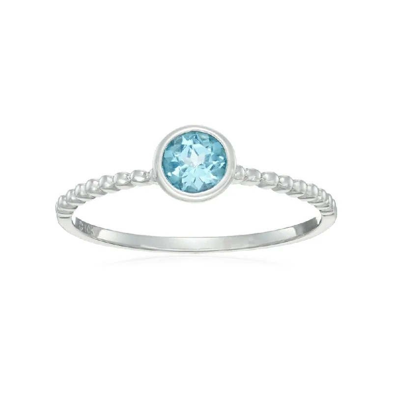 Alexandrite Gemstone Rings in Platinum with a Hidden Halo for a Rare and Luxurious Piece10k White Gold Swiss Blue Topaz Solitaire Beaded Stackable Ring