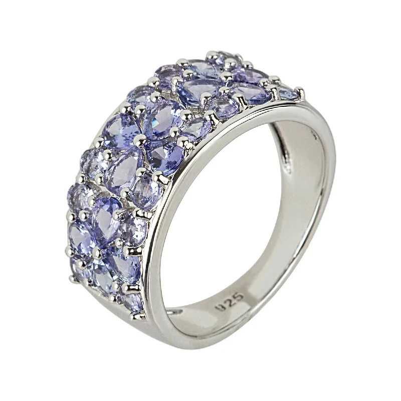 Alexandrite Gemstone Rings in Platinum with a Hidden Halo for a Rare and Luxurious Piece925 Sterling Silver Tanzanite Ring