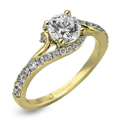 Men's Diamond Engagement Rings with Platinum Band and Halo Setting for a Luxury ProposalZR874 Engagement Ring in 14k Gold with Diamonds