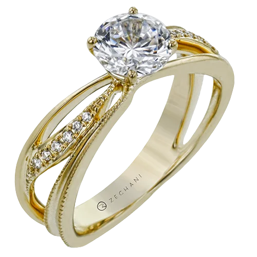 Men's Diamond Engagement Rings with Platinum Band and Halo Setting for a Luxury ProposalZR2174 Engagement Ring in 14k Gold with Diamonds