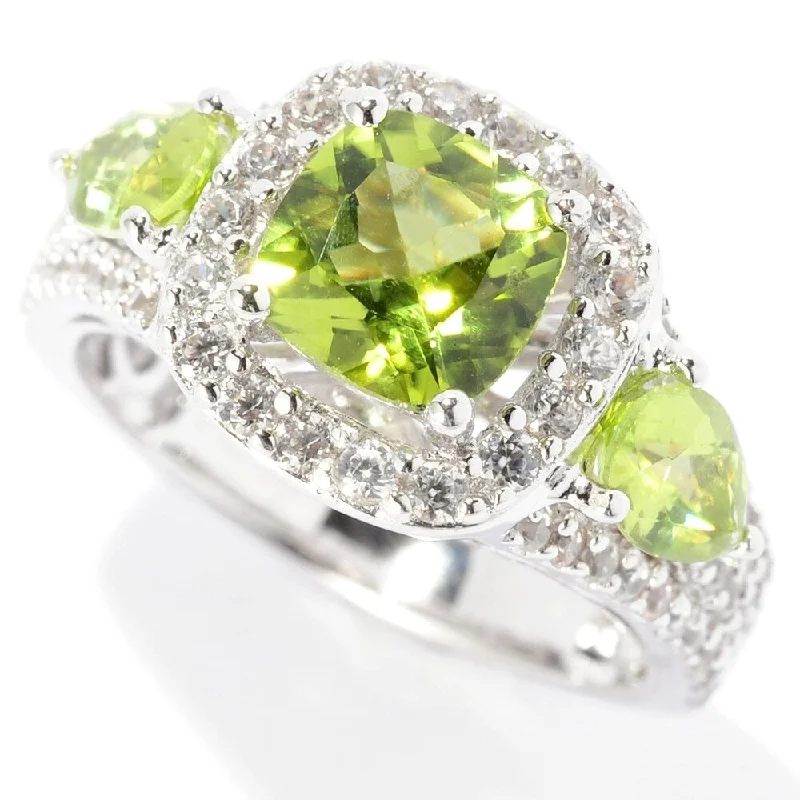 Ruby Gemstone Rings in 14K Yellow Gold with a Solitaire Setting for a Classic and Bold Statement925 Sterling Silver Peridot and White Natural Zircon Ring