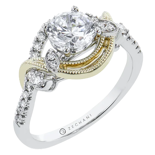 Men's Topaz Engagement Rings in 10K Gold with a Channel - Set Diamond BandZR2311 Engagement Ring in 14k Gold with Diamonds