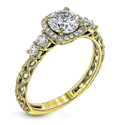 Men's Tourmaline Engagement Rings in 18K Two - Tone Gold with a Floral - Inspired SettingZR1500 Engagement Ring in 14k Gold with Diamonds