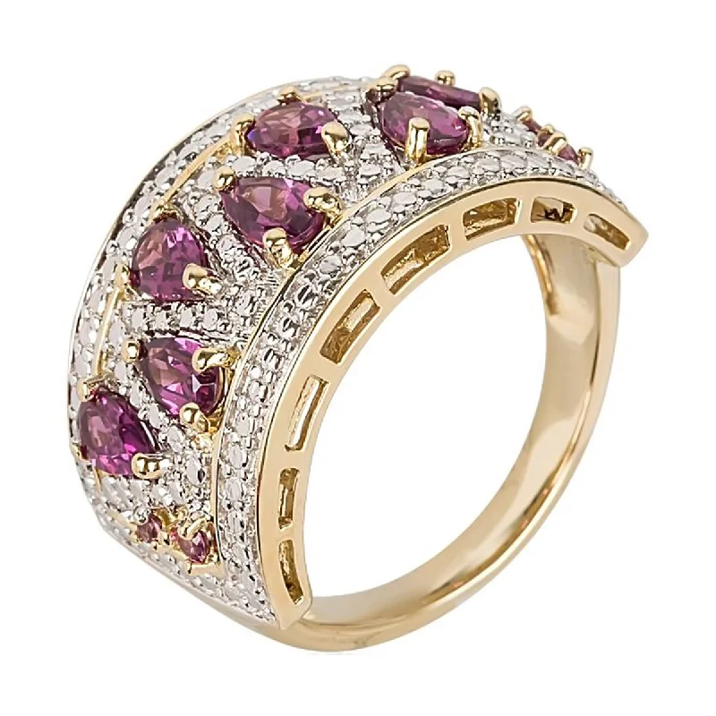 Jasper Gemstone Rings in 18K Gold Vermeil with a Matte Finish for a Subtle and Elegant Look925 Sterling Silver Rhodolite Garnet Ring