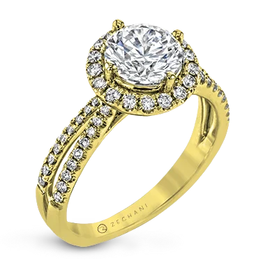 Men's Citrine Engagement Rings in Stainless Steel with a Stackable Band DesignZR1709 Engagement Ring in 14k Gold with Diamonds